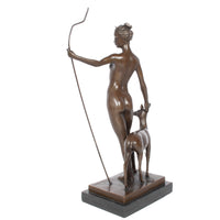 Antique American Art Deco Bronze Sculpture Statue of Diana French Foundry Stamp by Edward Francis McCartan Circa 1920