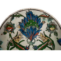 Antique 18th Century Islamic Ottoman Iznik Kutayha Pottery Plate Turkey 1750