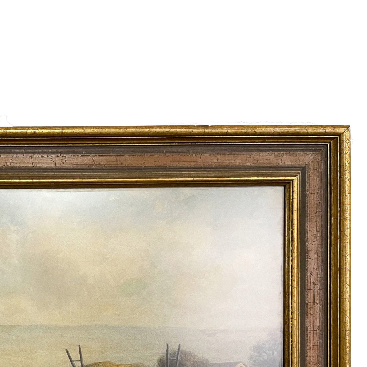 Antique American Painting Bucks County Pennslyvania Harvest Landscape Scene Frank F. English 1900