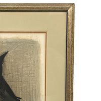 Original Pencil Signed Numbered French Expressionist Color Lithograph of an Owl  by Bernard Buffet, circa 1968