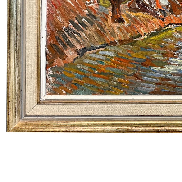 WPA Impressionist Figurative Landscape Oil Painting Panel "Ocho Rios" Jamaica by Isabella Howland 1940