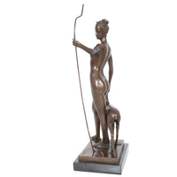 Antique American Art Deco Bronze Sculpture Statue of Diana French Foundry Stamp by Edward Francis McCartan Circa 1920