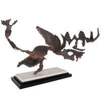 Oregon Pacific Northwest Artist Brutalist Bronze "Charging Animal" Sculpture by Tom Hardy 1985