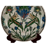 Antique 18th Century Islamic Ottoman Iznik Kutayha Pottery Plate Turkey 1750