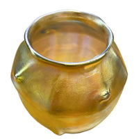 Antique Tiffany Art Nouveau Iridescent Gold Favrille Miniatue Art Glass Vase NY, Circa 1905