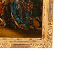 Antique 18th Century French Oil Painting on Canvas Joan Of Arc Battle Scene "Seige of Orleans" 1780
