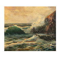 Antique American Marine Seascape Oil Painting Crashing Surf Atlantic Coast Maine Frederick Judd Waugh 1910
