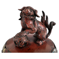 Antique Chinese Qing Dynasty Archaic Style Bronze Enamel Champlevé Censer / Incense Burner, Circa 1880