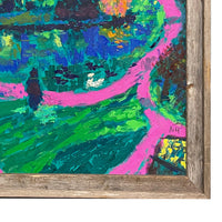 Large Expressionist Acrylic Canvas Painting "Laurelhurst Park" Portland Oregon, by Jack McLarty 2003