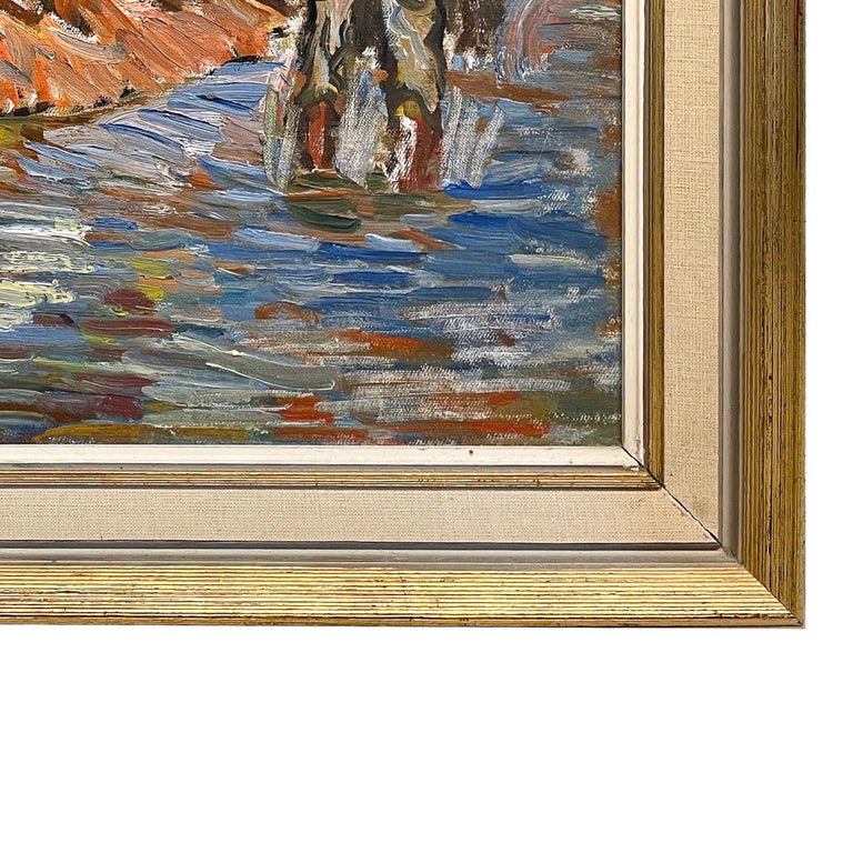 WPA Impressionist Figurative Landscape Oil Painting Panel "Ocho Rios" Jamaica by Isabella Howland 1940