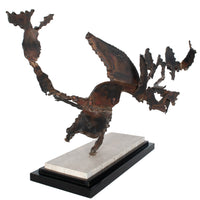 Oregon Pacific Northwest Artist Brutalist Bronze "Charging Animal" Sculpture by Tom Hardy 1985