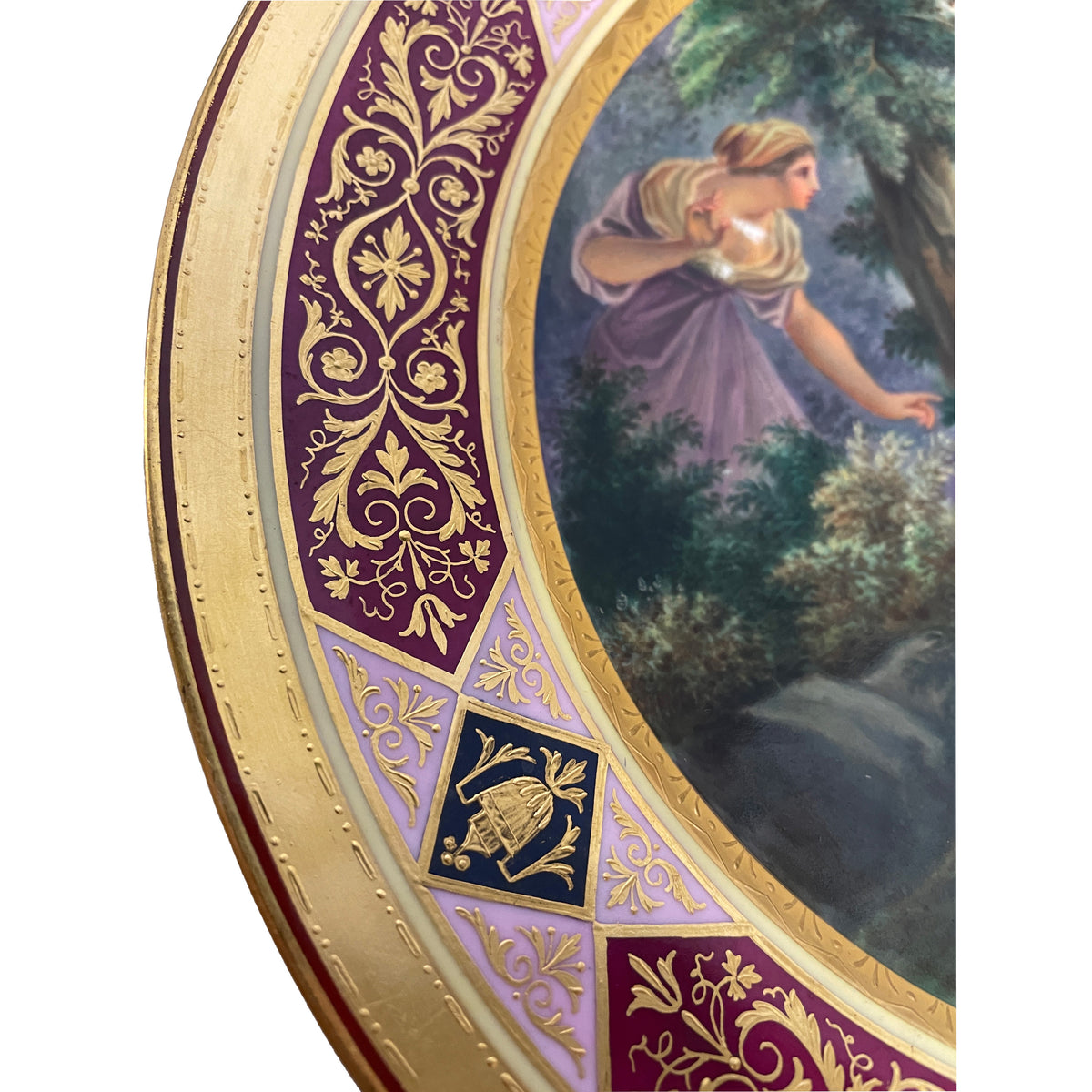 Antique Royal Vienna Handpainted Porcelain Cabinet Plate Greek Goddess Daphne circa 1890