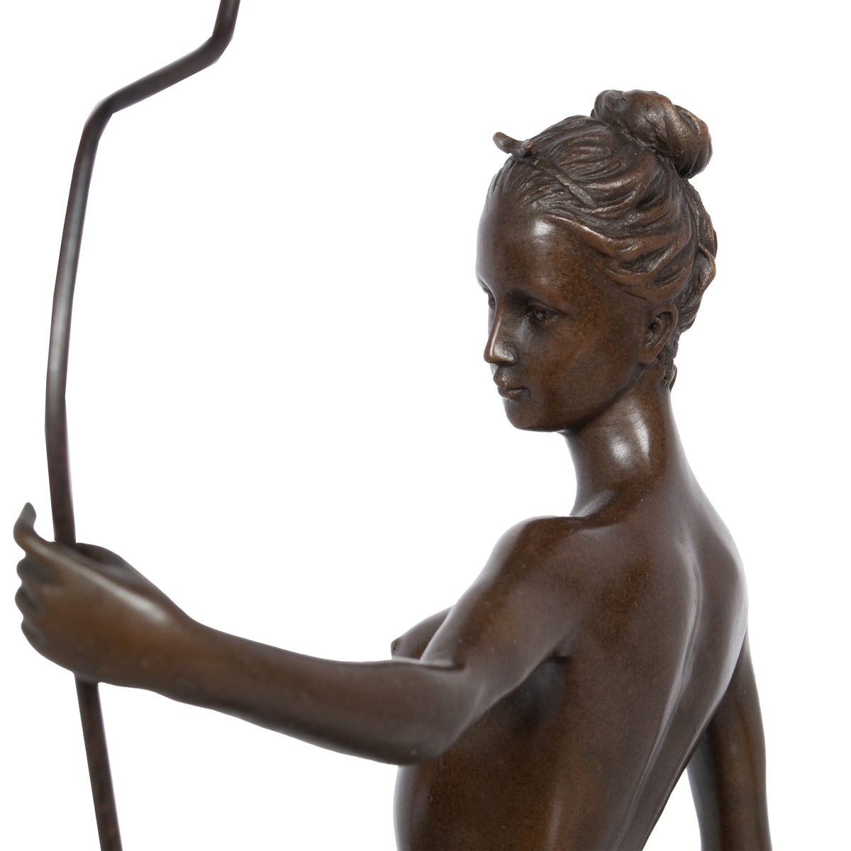 Antique American Art Deco Bronze Sculpture Statue of Diana French Foundry Stamp by Edward Francis McCartan Circa 1920