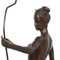 Antique American Art Deco Bronze Sculpture Statue of Diana French Foundry Stamp by Edward Francis McCartan Circa 1920