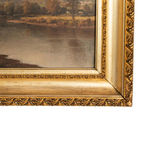 Antique American Hudson River School Oil Painting Cows Landscape Troy New York by Charles Grant Beauregard 1898