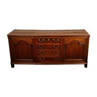 Antique 18th Century Georgian Country Oak Dresser Base Server 4 Drawers 1790