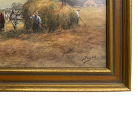 Antique American Painting Bucks County Pennslyvania Harvest Landscape Scene Frank F. English 1900