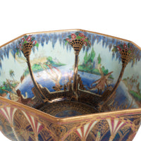 Antique Wedgwood Fairyland Lustre Porcelain "Moorish Smoke & Ribbons" Bowl 1920