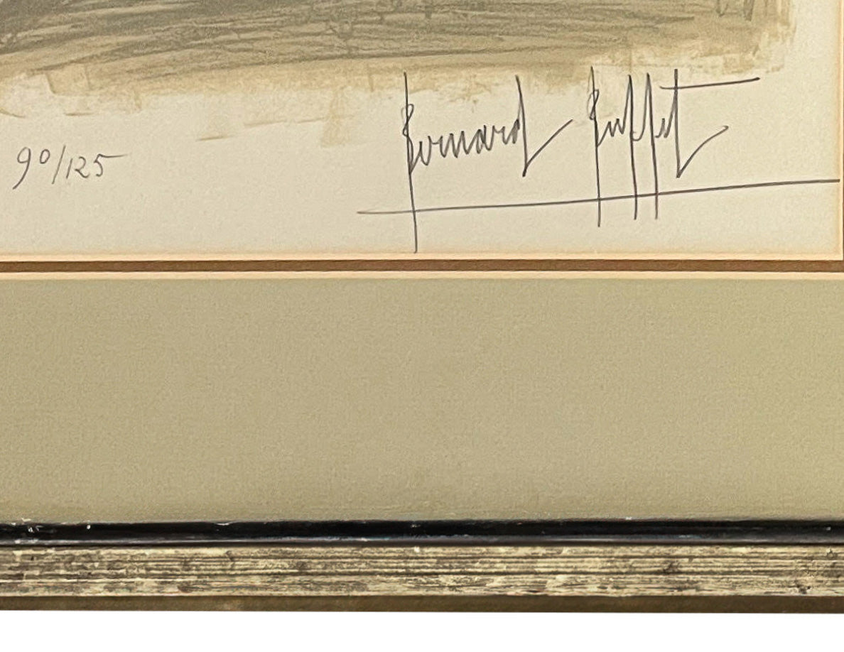 Original Pencil Signed Numbered French Expressionist Color Lithograph of an Owl  by Bernard Buffet, circa 1968