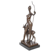 Antique American Art Deco Bronze Sculpture Statue of Diana French Foundry Stamp by Edward Francis McCartan Circa 1920
