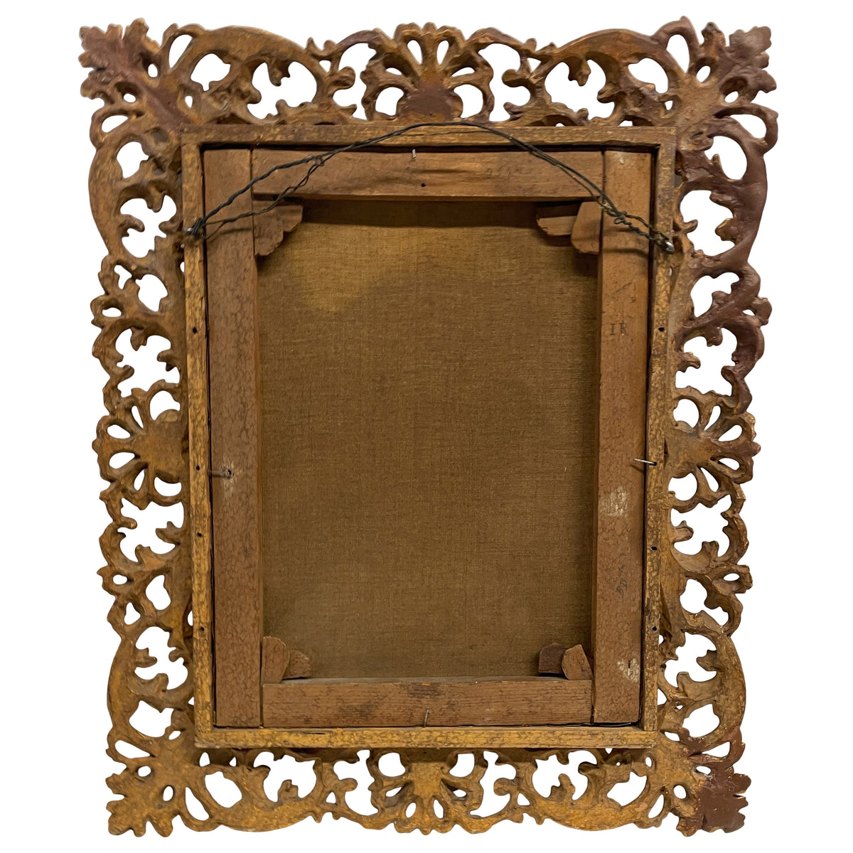 Antique Italian Genre Scene Oil Painting "Shoe Shiner" Cobbler by Ezio Ricci Gilded Florentine Frame, Circa 1910