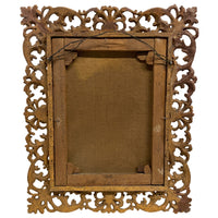 Antique Italian Genre Scene Oil Painting "Shoe Shiner" Cobbler by Ezio Ricci Gilded Florentine Frame, Circa 1910