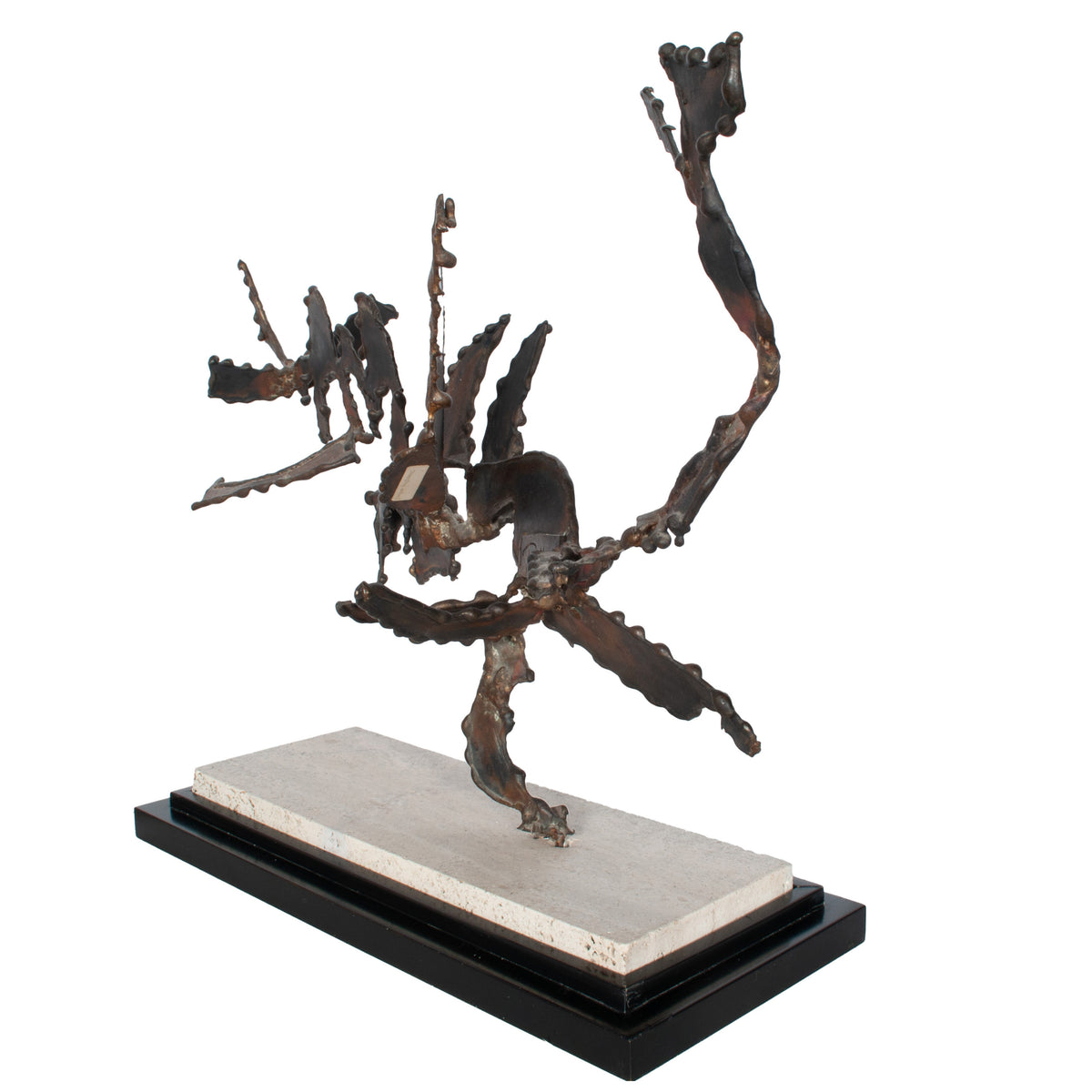 Oregon Pacific Northwest Artist Brutalist Bronze "Charging Animal" Sculpture by Tom Hardy 1985