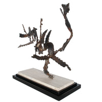 Oregon Pacific Northwest Artist Brutalist Bronze "Charging Animal" Sculpture by Tom Hardy 1985