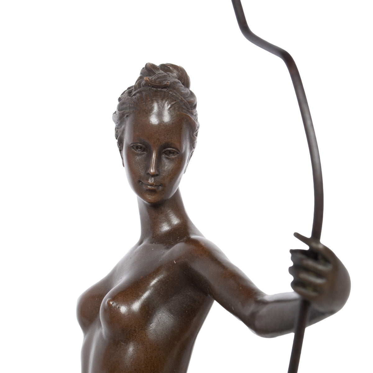 Antique American Art Deco Bronze Sculpture Statue of Diana French Foundry Stamp by Edward Francis McCartan Circa 1920