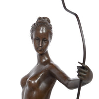 Antique American Art Deco Bronze Sculpture Statue of Diana French Foundry Stamp by Edward Francis McCartan Circa 1920