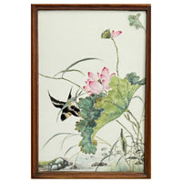 Antique Chinese Qing Set of Four Hand-Painted Porcelain Plaques "4 Seasons" 1890