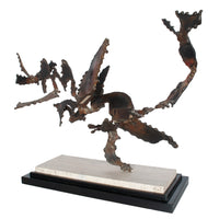 Oregon Pacific Northwest Artist Brutalist Bronze "Charging Animal" Sculpture by Tom Hardy 1985
