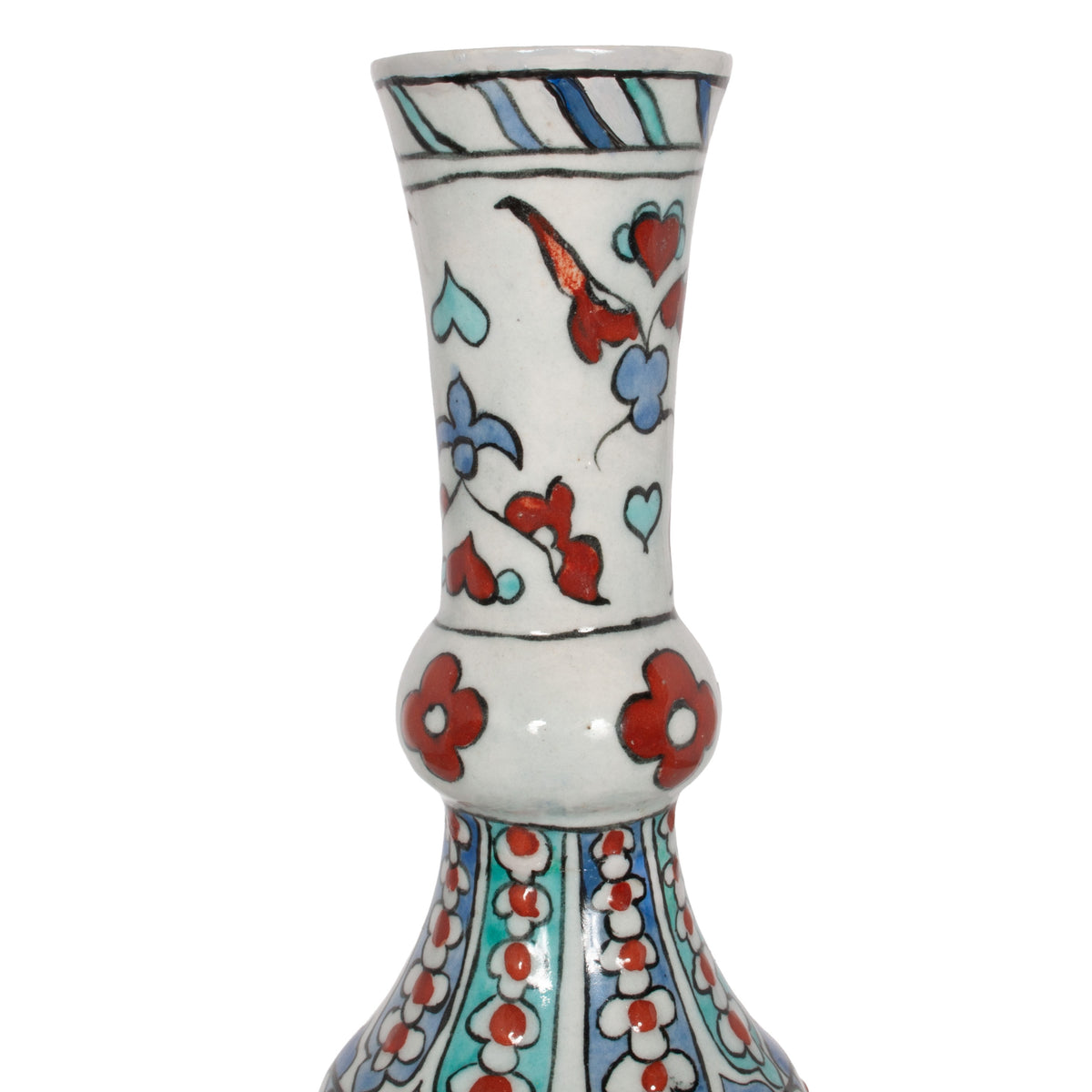 Antique 18th Century Ottoman Islamic Iznik Kutahya Pottery Bottle Vase Surahi