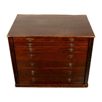 Antique Georgian Drawing Print Architect's Plan File 7 Drawer Chest Cabinet 1820