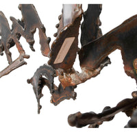 Oregon Pacific Northwest Artist Brutalist Bronze "Charging Animal" Sculpture by Tom Hardy 1985