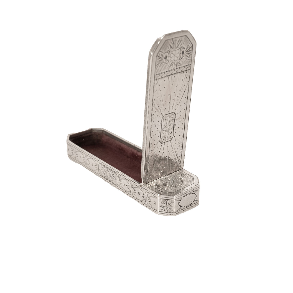 Antique 18th Century Georgian Sterling Silver Engraved Toothpick Case Birmingham Samuel Pemberton 1790
