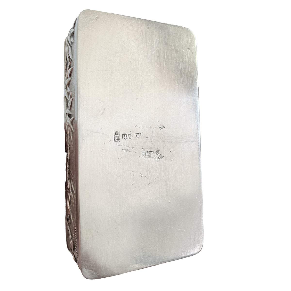 Antique Chinese Qing Dynasty Export Silver Gilt Dragon Snuff Box Wang Hing 1900