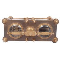 Antique French Brass & Champleve Combination Desk Carriage Clock Barometer 1900