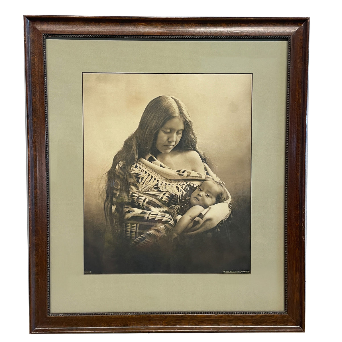 Antique Oregon's "Indian Madonna & Child" Native American Silver Gelatin Photo by Benjamin Gifford