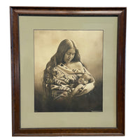 Antique Oregon's "Indian Madonna & Child" Native American Silver Gelatin Photo by Benjamin Gifford