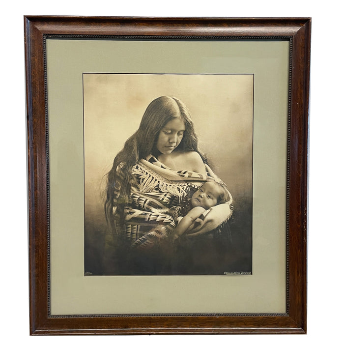 Antique Oregon's "Indian Madonna & Child" Native American Silver Gelatin Photo by Benjamin Gifford