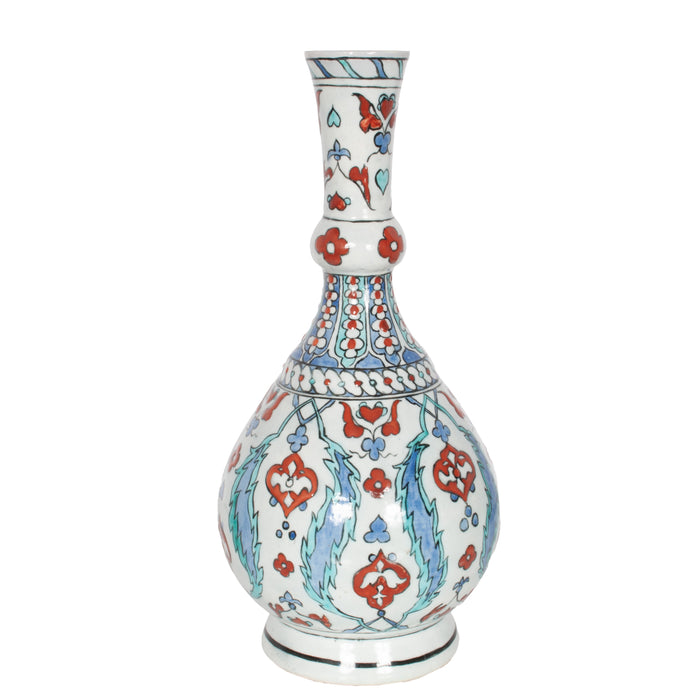 Antique 18th Century Ottoman Islamic Iznik Kutahya Pottery Bottle Vase Surahi