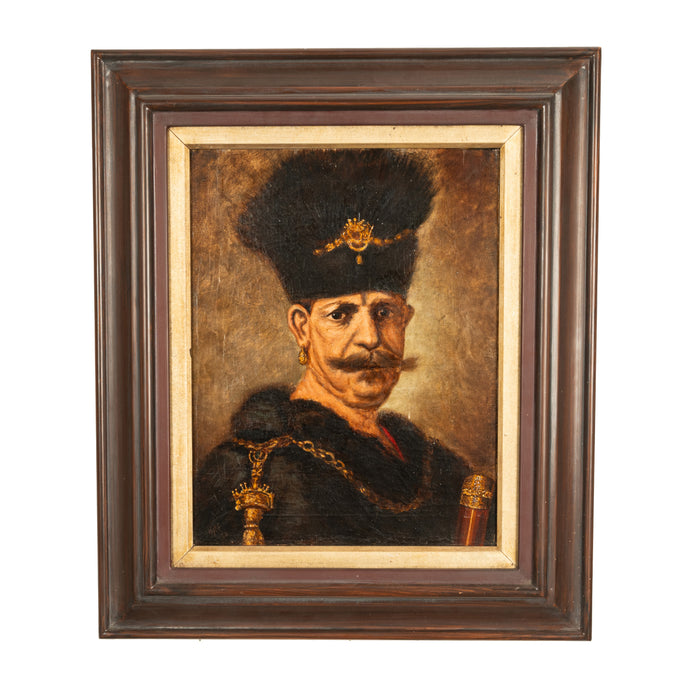 Antique 18th Century Oil on Canvas A Polish Russian Nobleman Portrait after Rembrandt van Rijn 1637