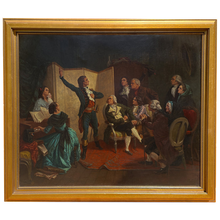 Antique French Oil Painting Claude Rouget de LiIsle Singing "La Marseillaise" by Isidore Alexandre Augustin Pils, Circa 1849