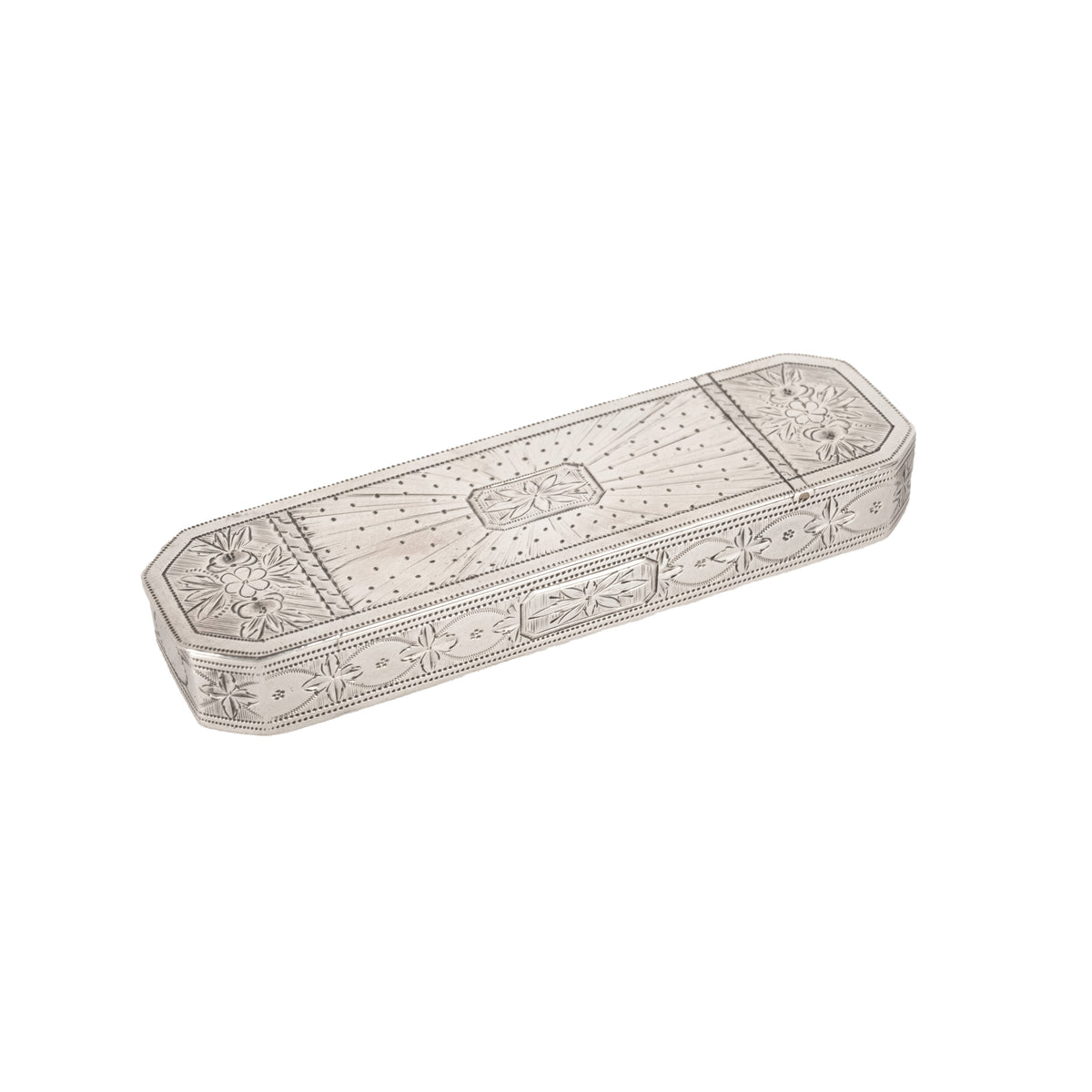 Antique 18th Century Georgian Sterling Silver Engraved Toothpick Case Birmingham Samuel Pemberton 1790