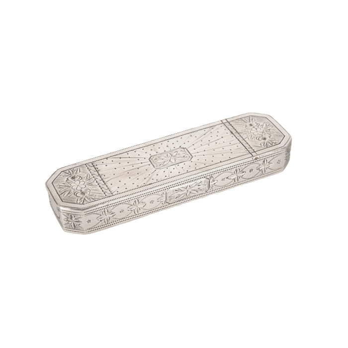 Antique 18th Century Georgian Sterling Silver Engraved Toothpick Case Birmingham Samuel Pemberton 1790
