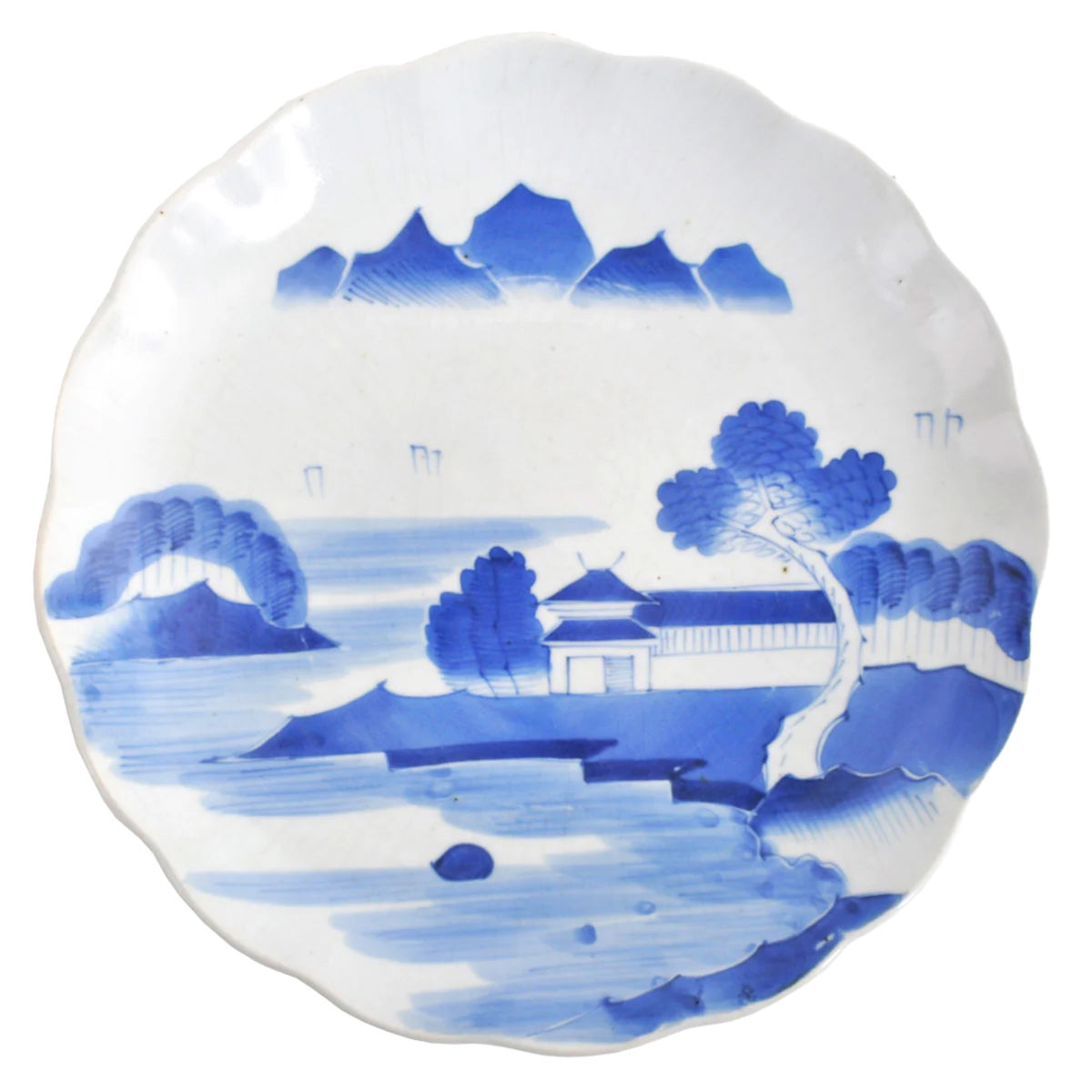 Antique Japanese Meiji Period Blue & White Imari Plate, Circa 1900