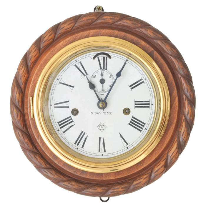 Antique English 8-Day Oak Cased Wall Clock, Circa 1900