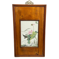 Antique Chinese Qing Set of Four Hand-Painted Porcelain Plaques "4 Seasons" 1890