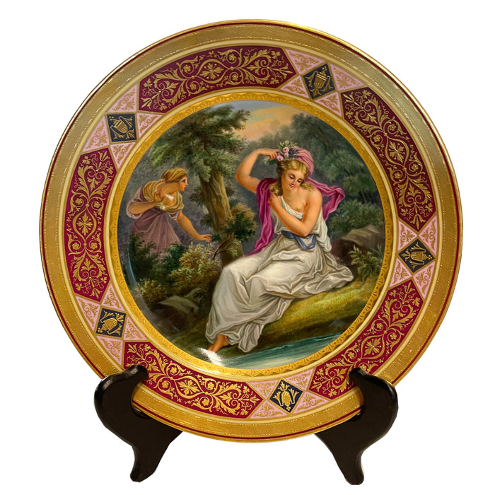Antique Royal Vienna Handpainted Porcelain Cabinet Plate Greek Goddess Daphne circa 1890